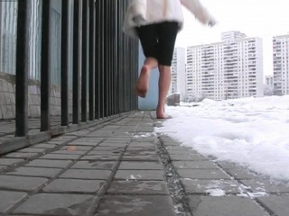 valentine barefoot in the snow. part 3/3.